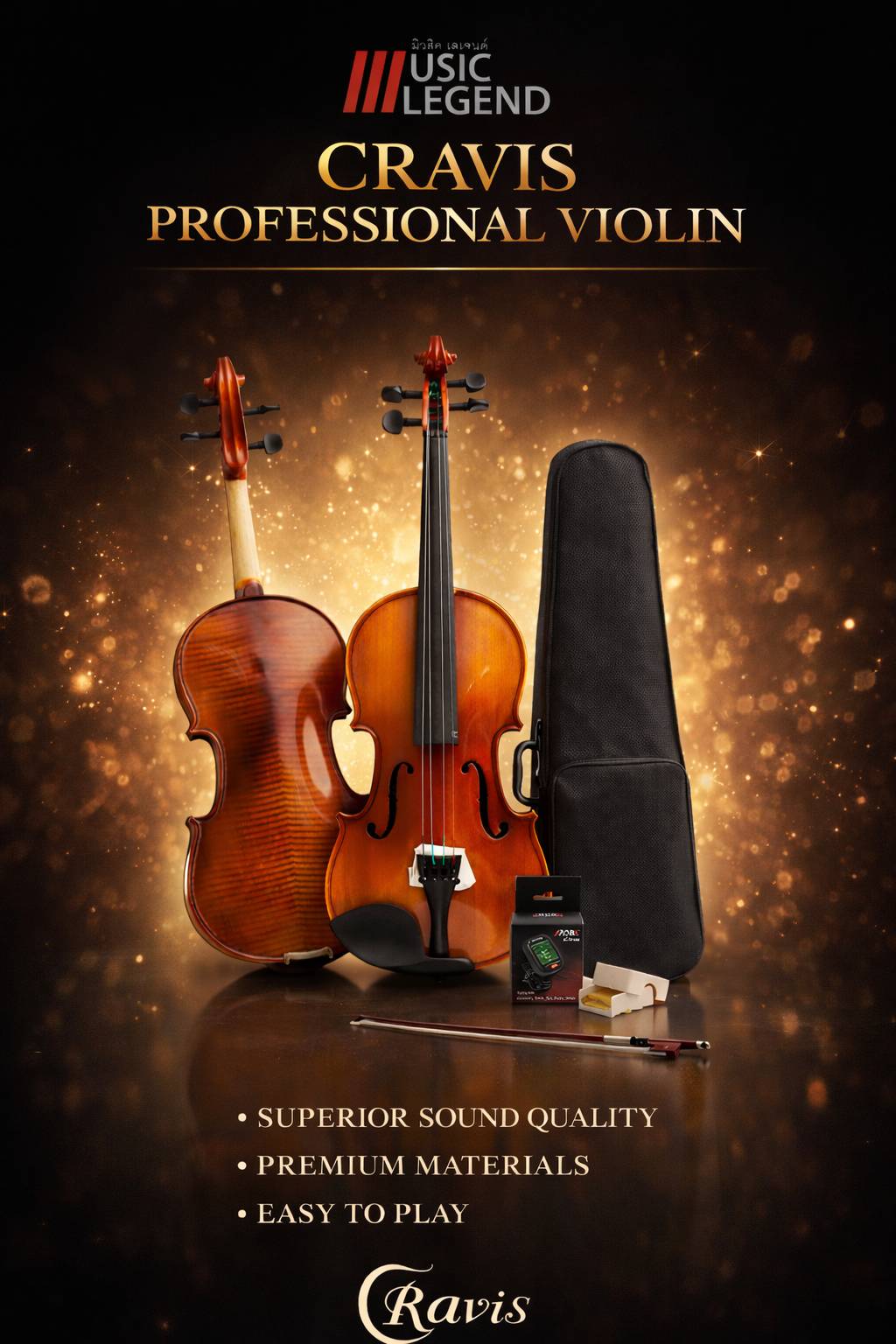 ไวโอลิน Cravis violin-V1D