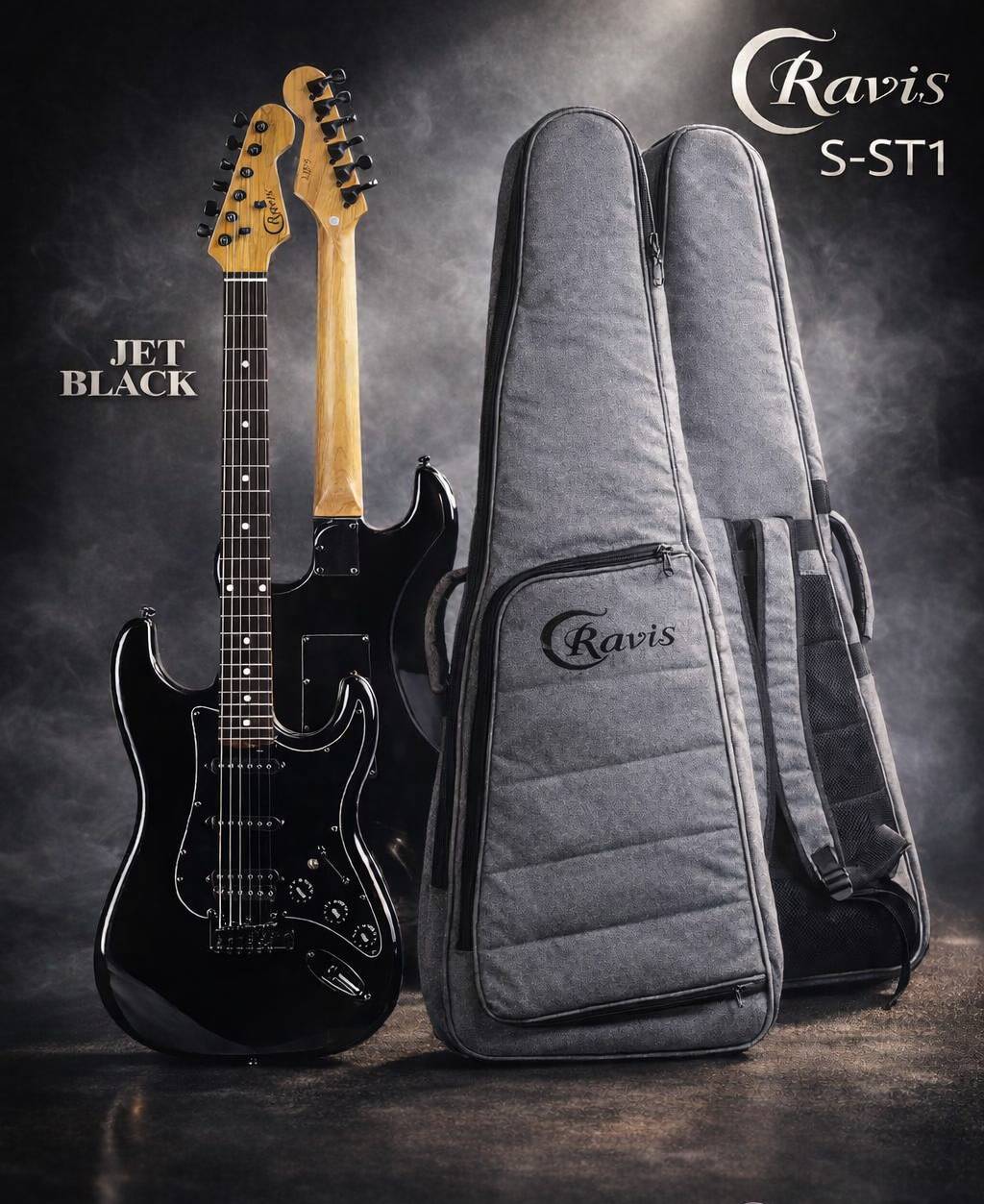 กีต้าร์ไฟฟ้า Cravis S-ST1 Jet Black